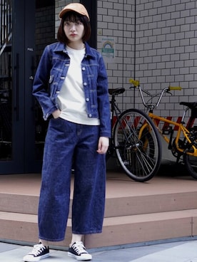 「BROOKLYN OVERALL（ブルックリンオーバーオール）のアイテム」を使った、ニコルさん（レディース・166cm）の秋コーディネート