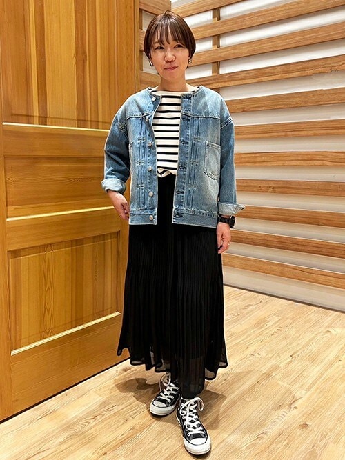 売り切りセール！ノーカラーデニムジャケット　レディース DAY CLOSET デニムジャケット gジャン レディース ノーカラー