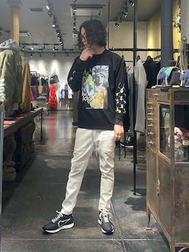 「e JEANS（イージーンズ）のアイテム」を使った、Yu-m@‼︎さん（メンズ・181cm）の冬コーディネート