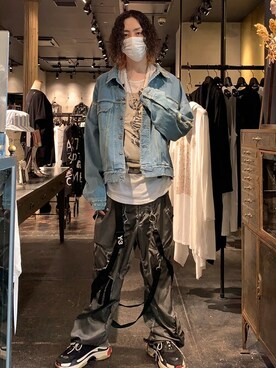 「ROYAL FLASH（ロイヤルフラッシュ）のアイテム（デニムジャケット）」を使った、Yu-m@‼︎さん（メンズ・181cm）の夏コーディネート