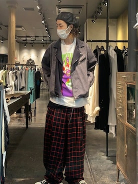 「ISAMU KATAYAMA BACKLASH（イサムカタヤマバックラッシュ）のアイテム（パンツ）」を使った、Yu-m@‼︎さん（メンズ・181cm）の夏コーディネート