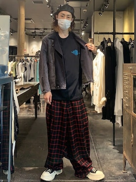 「ISAMU KATAYAMA BACKLASH（イサムカタヤマバックラッシュ）のアイテム（パンツ）」を使った、Yu-m@‼︎さん（メンズ・181cm）の夏コーディネート