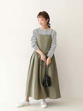 「スローブイエナ」｜「アイテム（ワンピース/ドレス）」を使った、ayumiさん（レディース・159cm）の冬コーディネート