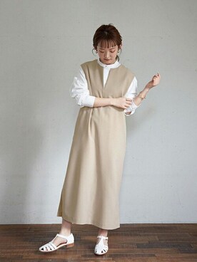 「スローブイエナ」｜「アイテム（ワンピース/ドレス）」を使った、ayumiさん（レディース・159cm）の春コーディネート