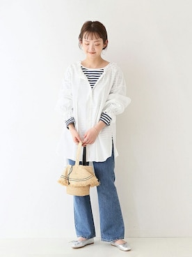 「SLOBE IENA（スローブイエナ）のアイテム（バレエシューズ）」を使った、ayumiさん（レディース・159cm）の春コーディネート