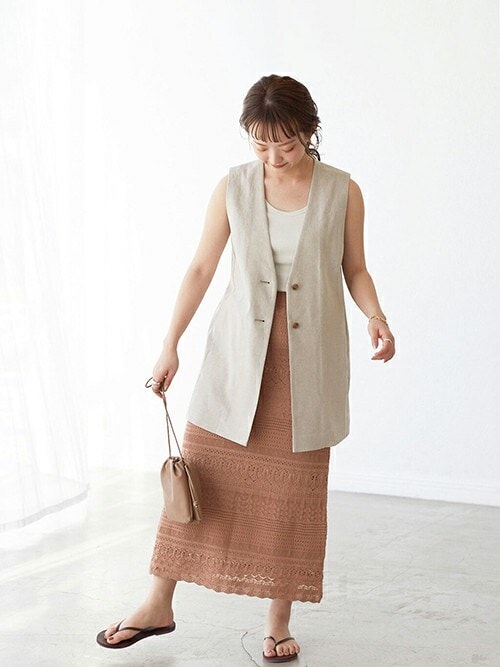 【直営・関税送料込】コットンクロシェ スカート Crochet lace long skirt / クロシェレースロングスカート