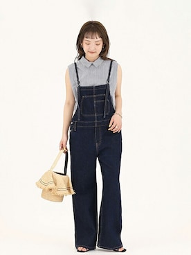 「スローブイエナ」｜「アイテム（オールインワン・サロペット）」を使った、ayumiさん（レディース・159cm）の春コーディネート