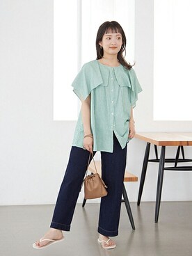 「SLOBE IENA」｜ayumiさん（レディース・159cm）の夏コーディネート