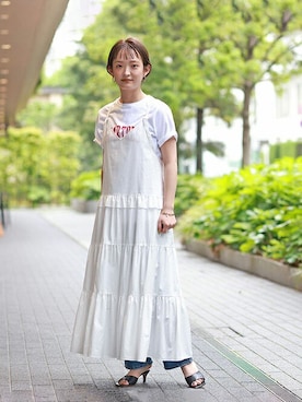 「スローブイエナ」｜「アイテム（ワンピース/ドレス）」を使った、ayumiさん（レディース・159cm）の夏コーディネート