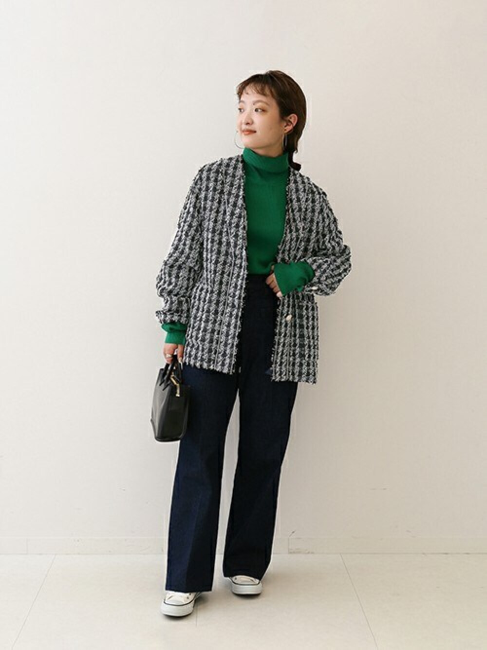 SLOBE IENA ツイードノーカラージャケット SLOBE IENA（スローブイエナ）の「ツイードノーカラージャケット