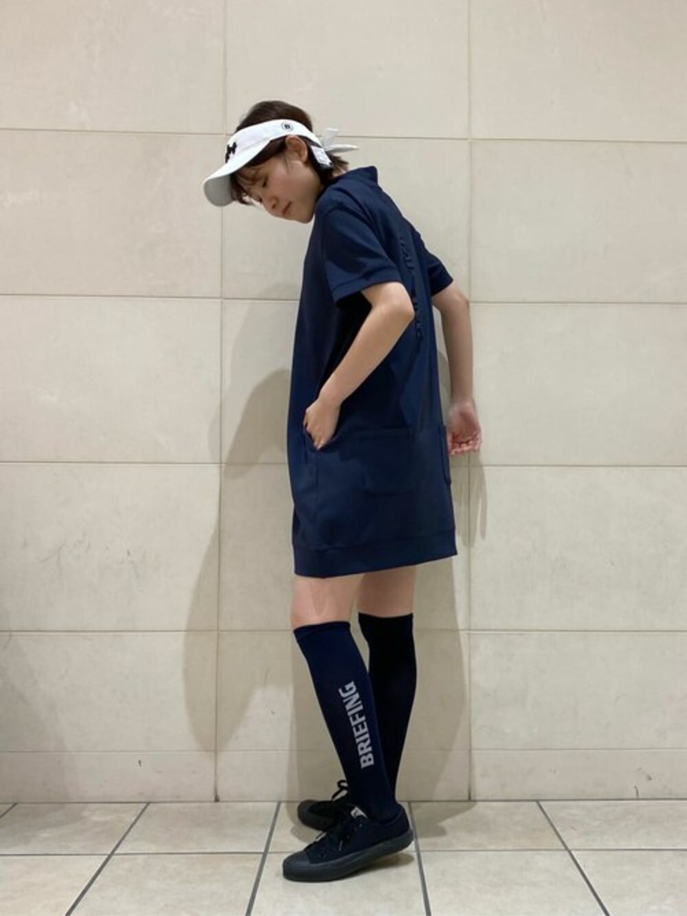 BRIEFING 3Dロゴ　ハイネック　ワンピース　ネイビー　XS BRIEFING（ブリーフィング）の「【ブリーフィングゴルフ】WOMENS