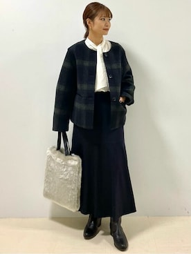 「human woman（ヒューマンウーマン）の◆オリジナルショートブーツ（ブーツ）」を使った、renaさん（レディース・151cm）の冬コーディネート