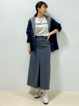 「マリン」｜「アイテム（ブルゾン）」を使った、renaさん（レディース・151cm）の冬コーディネート