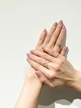 お値下げ))K10YG レイヤードウォーターマークリング　ダイヤ　13号 ete ete（エテ）の「○K10YGレイヤード ウォーターマーク リング（リング