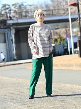 「NAVY（ネイビー）のアイテム」を使った、マックハウスZOZOスタイリスト レディースさん（レディース・163cm）の春コーディネート