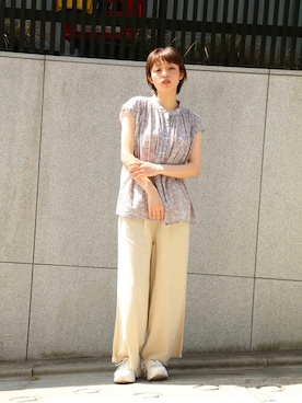 「NAVY（ネイビー）のアイテム」を使った、マックハウスZOZOスタイリスト レディースさん（レディース・163cm）の夏コーディネート