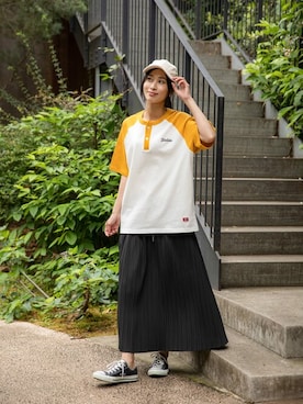 「NAVY（ネイビー）のアイテム」を使った、マックハウスZOZOスタイリスト レディースさん（レディース・163cm）の夏コーディネート