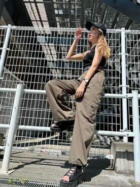 「コーディネート」｜「アイテム（キャップ）」を使った、INGNI（イング）さん（レディース・163cm）の夏コーディネート