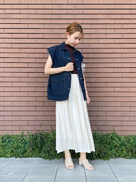 「コーディネート」｜「アイテム（デニムジャケット）」を使った、INGNI（イング）さん（レディース・165cm）の夏コーディネート