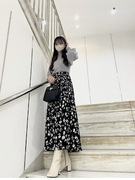「INGNI（イング）のベーシックミドルブーツ（ブーツ）」を使った、INGNI（イング）さん（レディース・159cm）の秋コーディネート