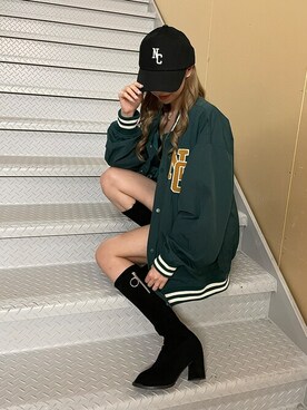 「コーディネート」｜「アイテム（スタジャン）」を使った、INGNI（イング）さん（レディース・159cm）の秋コーディネート
