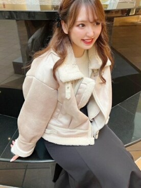 「コーディネート」｜「アイテム（ムートンコート）」を使った、INGNI（イング）さん（レディース・164cm）の秋コーディネート