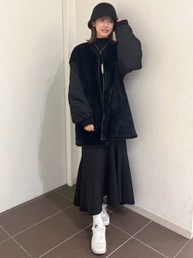「コーディネート」｜「アイテム（ノーカラーコート）」を使った、INGNI（イング）さん（レディース・164cm）の秋コーディネート