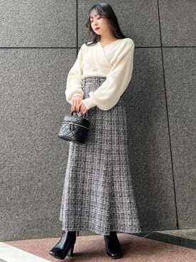 「INGNI（イング）のベーシックミドルブーツ（ブーツ）」を使った、INGNI（イング）さん（レディース・156cm）の秋コーディネート