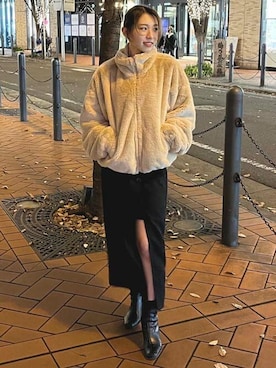「INGNI（イング）のアイテム（その他アウター）」を使った、INGNI（イング）さん（レディース・161cm）の冬コーディネート
