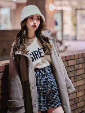 「INGNI（イング）のアイテム（その他アウター）」を使った、INGNI（イング）さん（レディース・164cm）の冬コーディネート