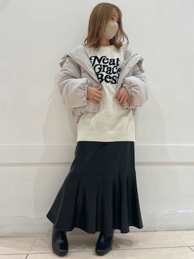 「INGNI（イング）のベーシックミドルブーツ（ブーツ）」を使った、INGNI（イング）さん（レディース・150cm）の冬コーディネート