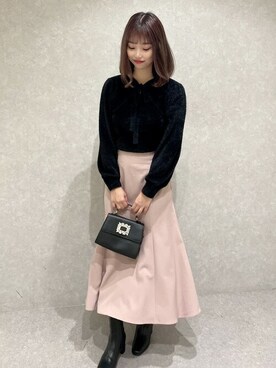 「INGNI（イング）のベーシックミドルブーツ（ブーツ）」を使った、INGNI（イング）さん（レディース・167cm）の冬コーディネート
