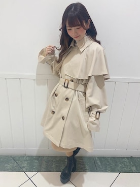 「ファッションの力を信じよう」｜「アイテム（トレンチコート）」を使った、INGNI（イング）さん（レディース・148cm）の冬コーディネート