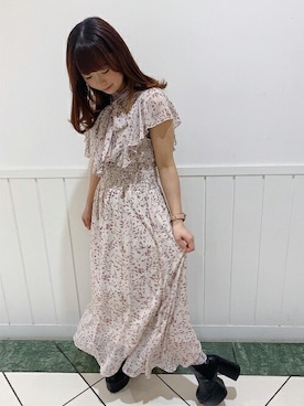 「アイテム（ワンピース、ピンク系）」を使った、INGNI（イング）さん（レディース・148cm）の春コーディネート