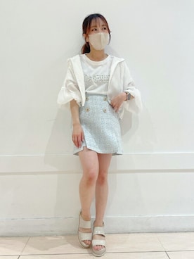 「ミニスカート」｜「アイテム（マウンテンパーカー）」を使った、INGNI（イング）さん（レディース・150cm）の夏コーディネート