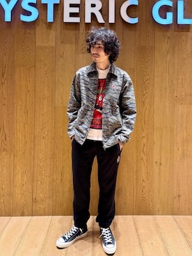 「迷彩」｜「アイテム（ブルゾン）」を使った、ikechanさん（メンズ・171cm）の冬コーディネート