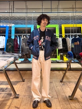 「アイテム（スタジャン）」を使った、ikechanさん（メンズ・171cm）の秋コーディネート