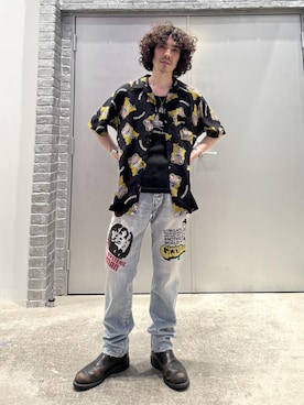 「HYSTERIC GLAMOUR（ヒステリックグラマー）のHGMC タンクトップ（タンクトップ、ブラック系）」を使った、ikechanさん（メンズ・171cm）の夏コーディネート