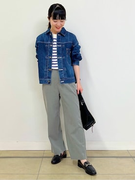 「フレンチカジュアル」｜「アイテム（デニムジャケット）」を使った、natsukiさん（レディース・156cm）の夏コーディネート