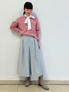 「human woman（ヒューマンウーマン）の◆オリジナルショートブーツ（ブーツ）」を使った、natsukiさん（レディース・156cm）の冬コーディネート