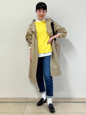 「ニットベスト」｜「アイテム（ブルゾン）」を使った、natsukiさん（レディース・156cm）の春コーディネート