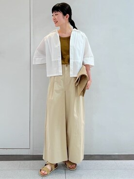 「アイテム（トートバッグ、オレンジ系）」を使った、natsukiさん（レディース・156cm）の夏コーディネート