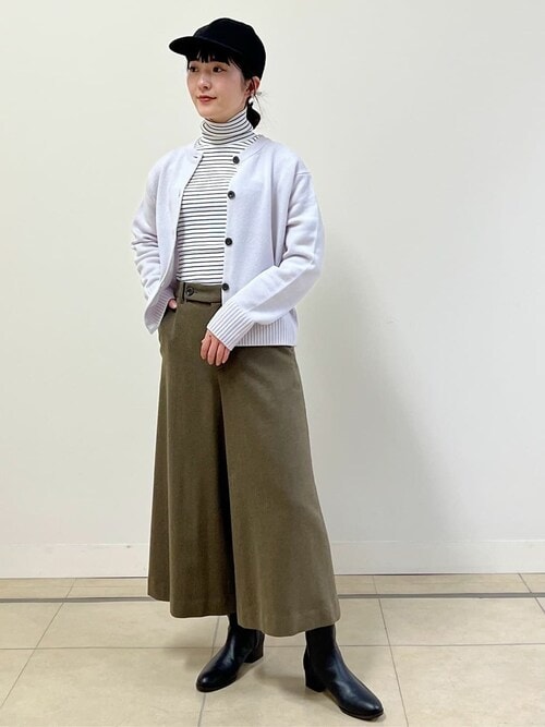 ◇オーガニック丸胴ボーダータートルカットソー（Tシャツ