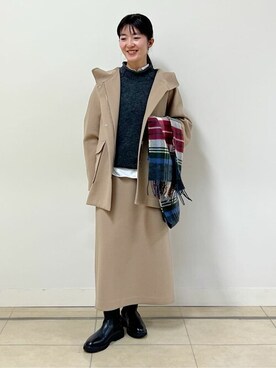 「コート」｜「アイテム（ブルゾン）」を使った、natsukiさん（レディース・156cm）の冬コーディネート