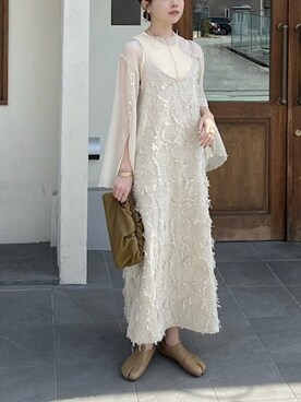 「淡色カジュアル」｜「アイテム（ワンピース/ドレス）」を使った、Bab pressさん（レディース・159cm）の春コーディネート