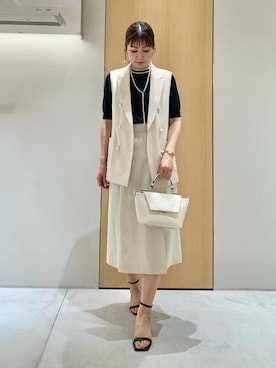 リネンブライトクロステーラードジレを使った人気ファッション