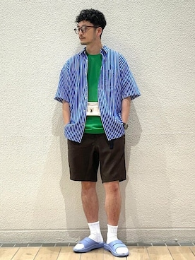 「SHIPS any（シップス エニィ）のアイテム（アクセサリー）」を使った、飯野さん（メンズ・170cm）の夏コーディネート