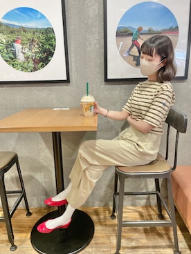「Marc by Marc Jacobs（マークバイマークジェイコブス）のアイテム（ピアス（両耳用））」を使った、리나𓂃𓂂𓏸さん（レディース・153cm）の夏コーディネート