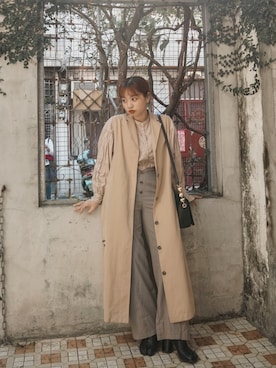 「MOUSSY（マウジー）のアイテム（トレンチコート）」を使った、21貳咿@hsuan. jpgさん（レディース・160cm）の春コーディネート