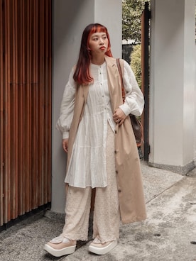 「MOUSSY（マウジー）のアイテム（トレンチコート）」を使った、21貳咿@hsuan. jpgさん（レディース・160cm）の春コーディネート